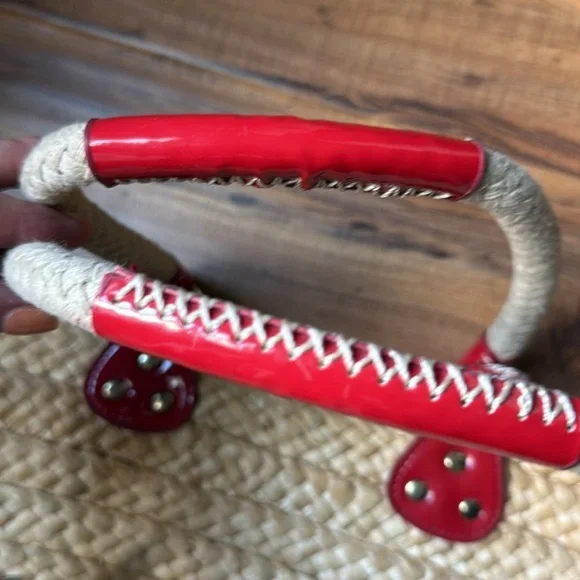 White Stag Paper Straw Handbag , Boho Beach Bags - Picture 3 of 11